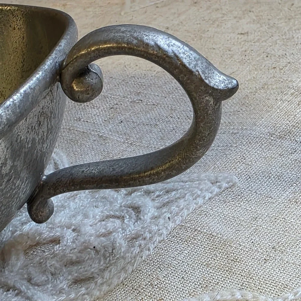 Preisner Pewter Porringer Bowl 2162 Silver Vintage Handled cup Trinket Dish 4.5